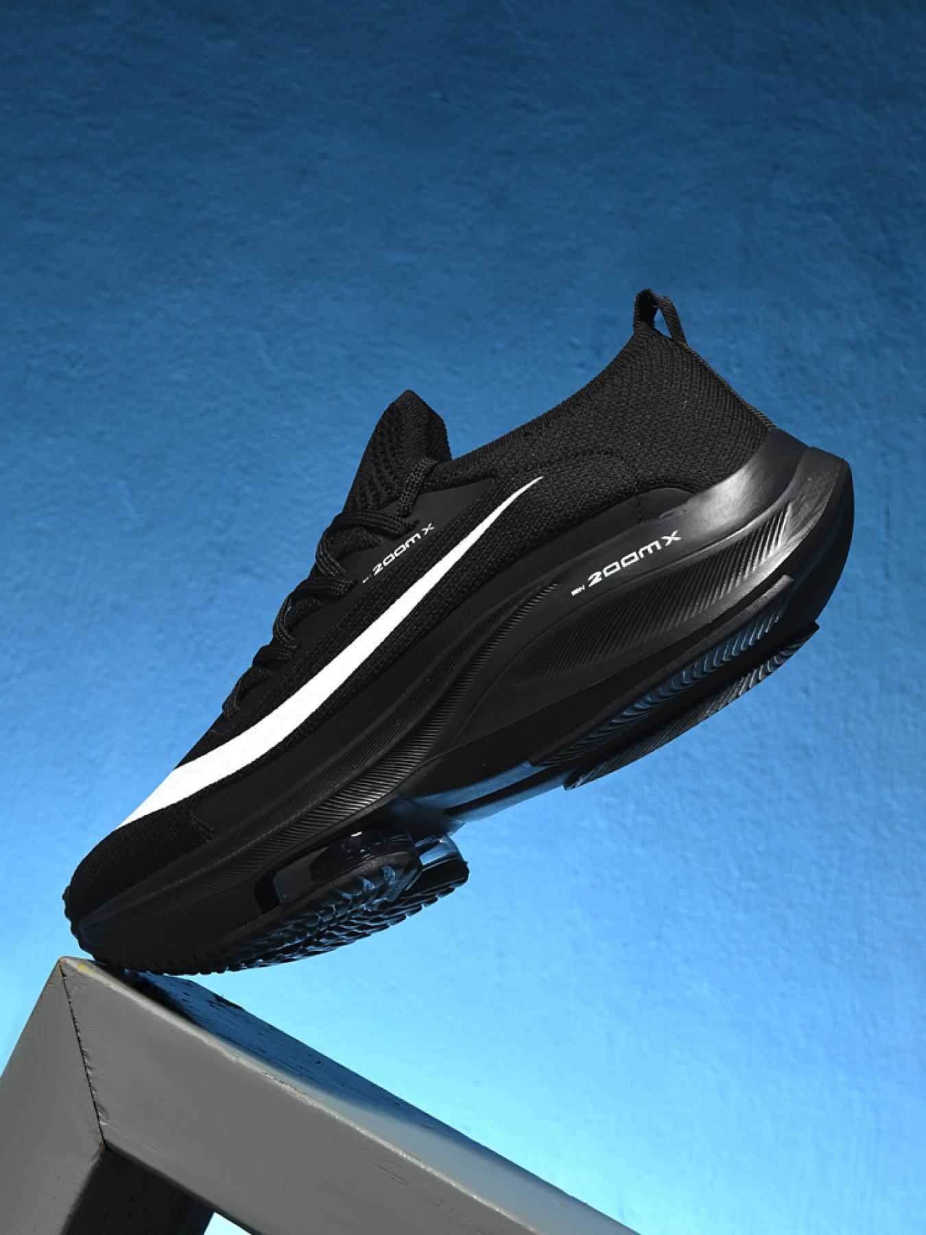 Men Sports Running Shoes Casual Marathon Air Cushion Sneakers Leather Breathable Lightweight Male Comfortable Athletic Nonskid Casual Sneakers Hiking Outdoor Footwear