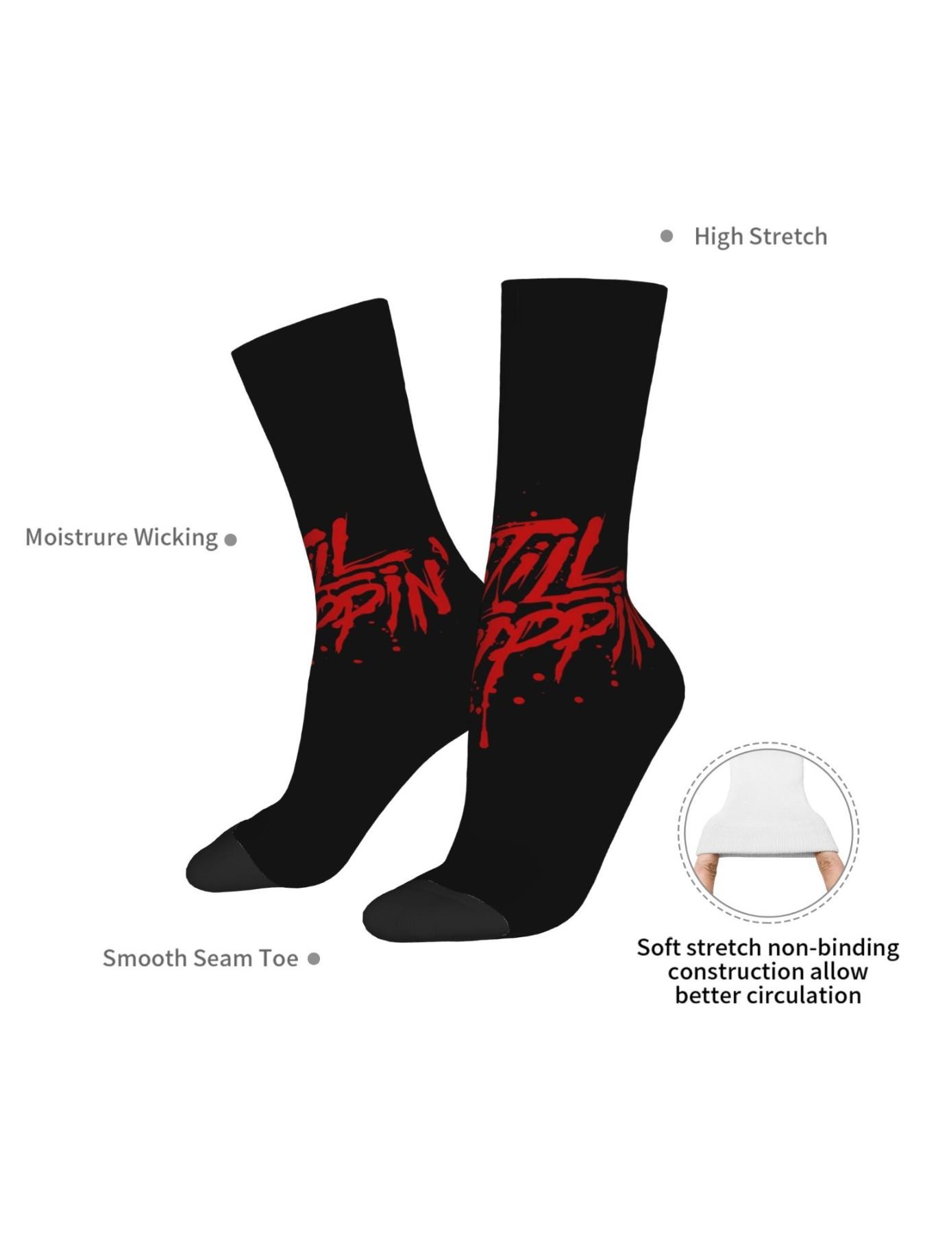 1 Pair Funny Still Drippin Vintage Harajuku Hip Hop Novelty Seamless Crew Crazy Sock