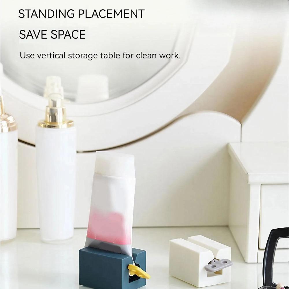 Manual Toothpaste Squeezer Roller - No-Installation Wall-Mounted Tube Dispenser, Strong Suction Save Paste Anti-Waste Bathroom Organizer, Fits All Tubes, Non-Slip Moisture-Resistant Tail Clip