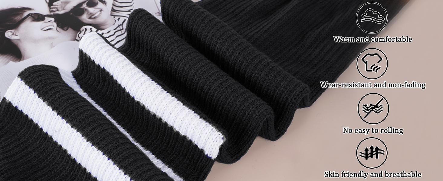 Plus Size Womens Thigh High Socks for Thick Thighs- Extra Long Striped Thick Over the Knee Socks- Leg Warmer Boot Socks thigh high socks plus size thigh socks