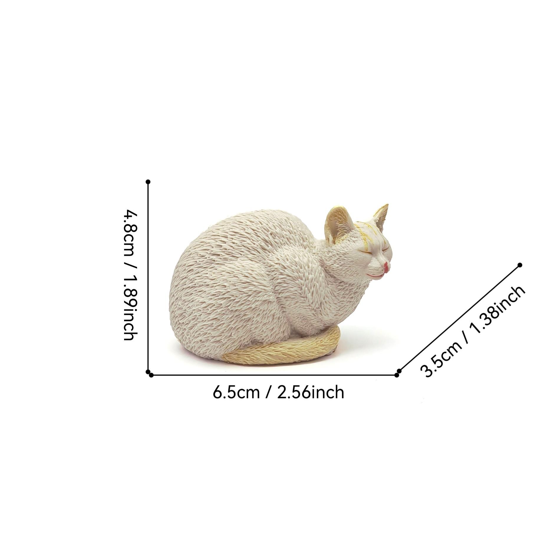 Cute Cat Figurine Statue Unique Design Solid Cat Model for Garden Decor Office Desk Bonsai Decoration Mini Animal Park Scene