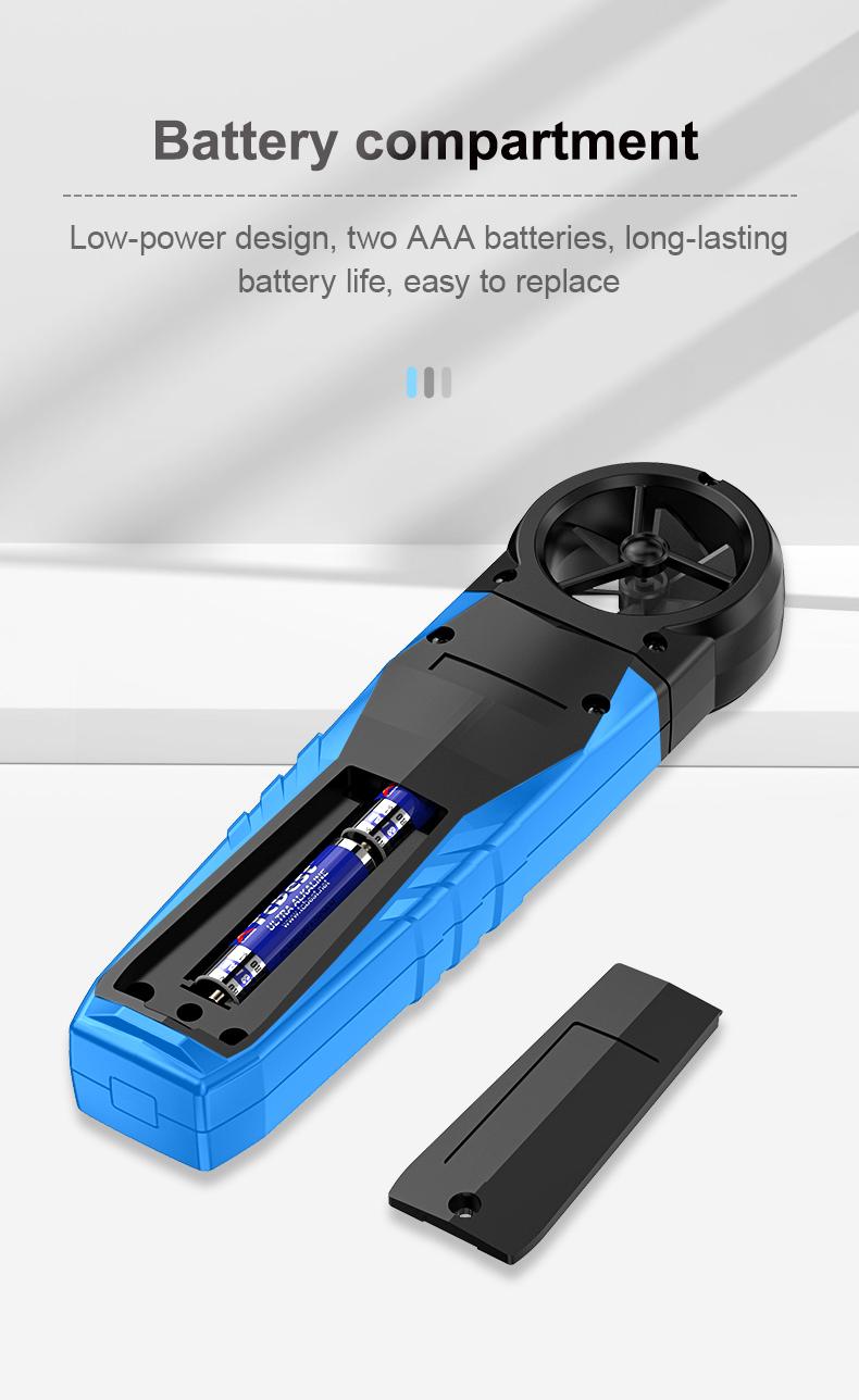 Mestek AM10 Digital Anemometer Wind Speed Gauge Meter Five Modes Rotate Wind Speed temperature measure 5 Unit m/s MPH FPM KNT KPH Wind Speed Meter