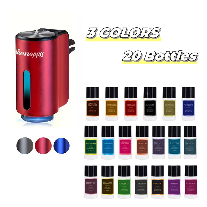 Scent Perfume Car Air Freshener,Rechargeable Car Aroma Diffuser with 20 Essential Oils, Car Interior Decoration Accessories