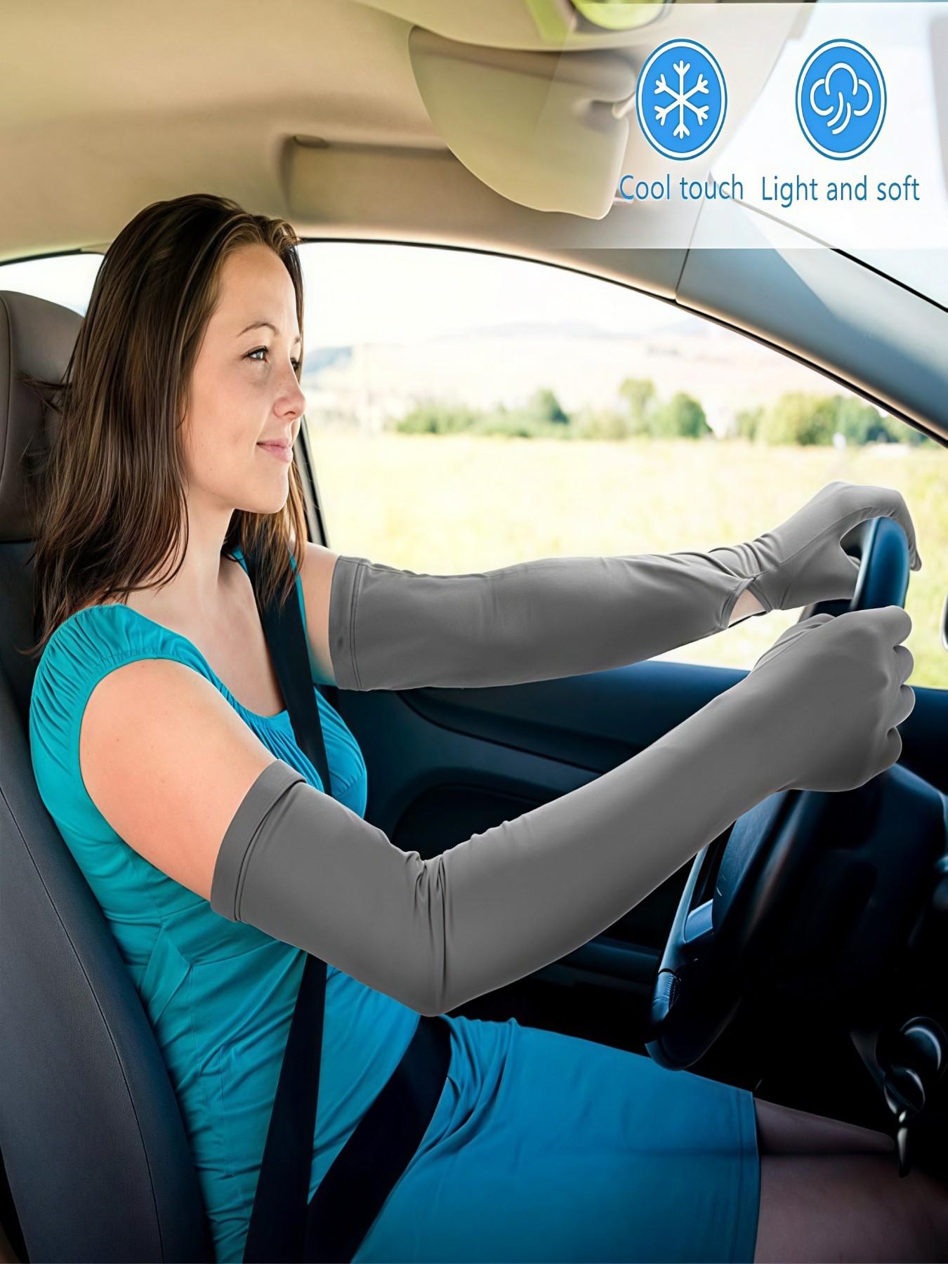 3 Pairs Women's Long UV Protection Gloves, Touchscreen Arm Sunblock Driving Gloves, Upf 50+, Ideal for Outdoor Sports and Cycling