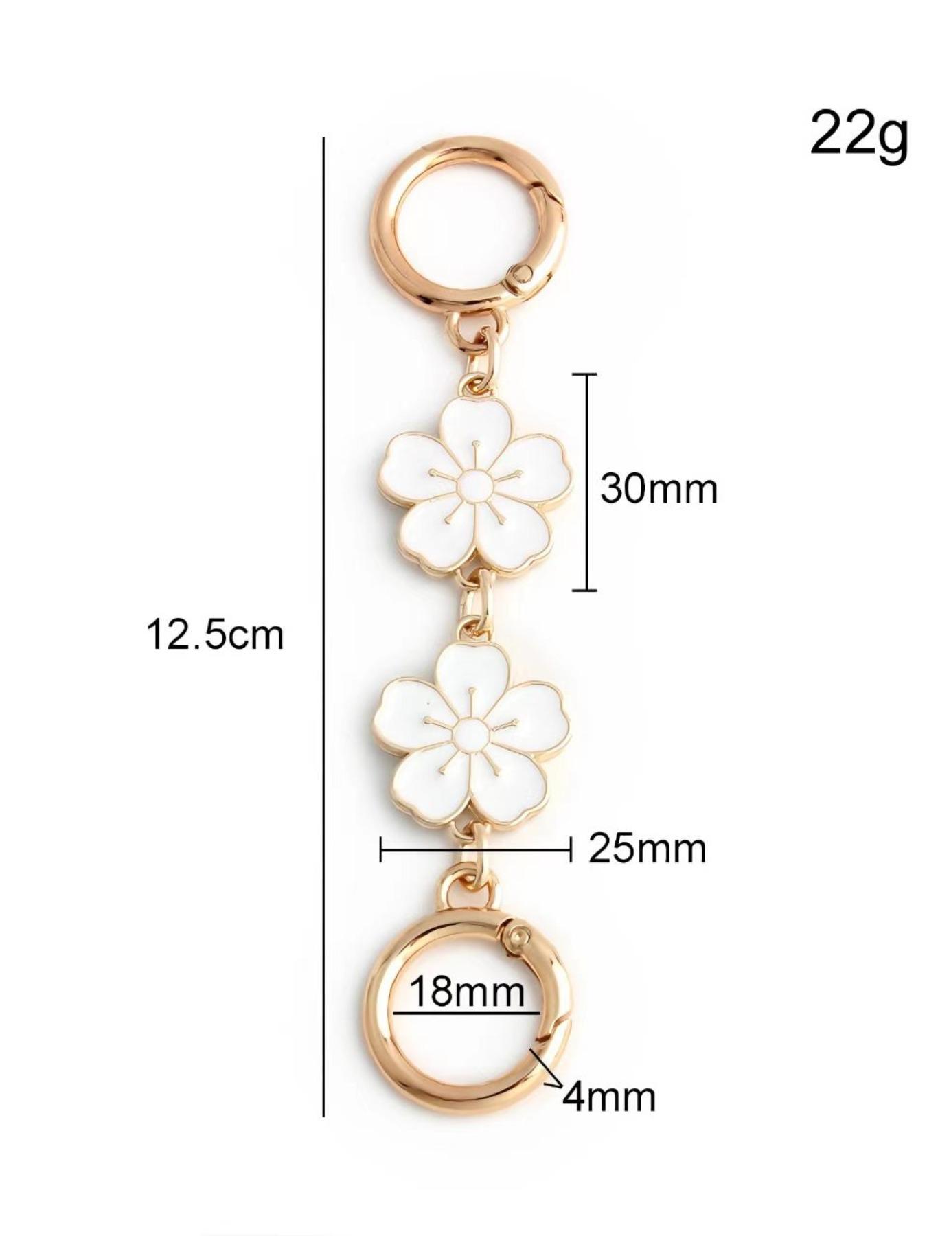 Cherry Blossom Pattern Bag Extension Chain, Shoulder Bag Chain, Replacement Shoulder Strap. Cherry Blossom-shaped Clasp Bag Extension Chain, Bag Shoulder Strap Accessories, Bag Extension Chain, used for making pendants and accessories for handbags and wal