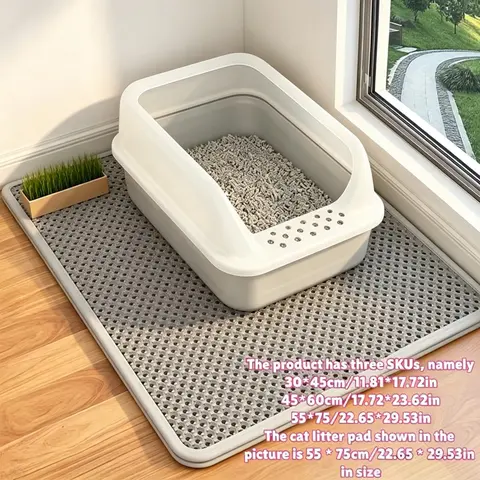 Extra Large Dual-Layer Cat Litter Mat, Litter Box, EVA Material, Anti-Odor, Non-Slip, Easy-Clean, Durable Indoor Mat for Pet Waste Management