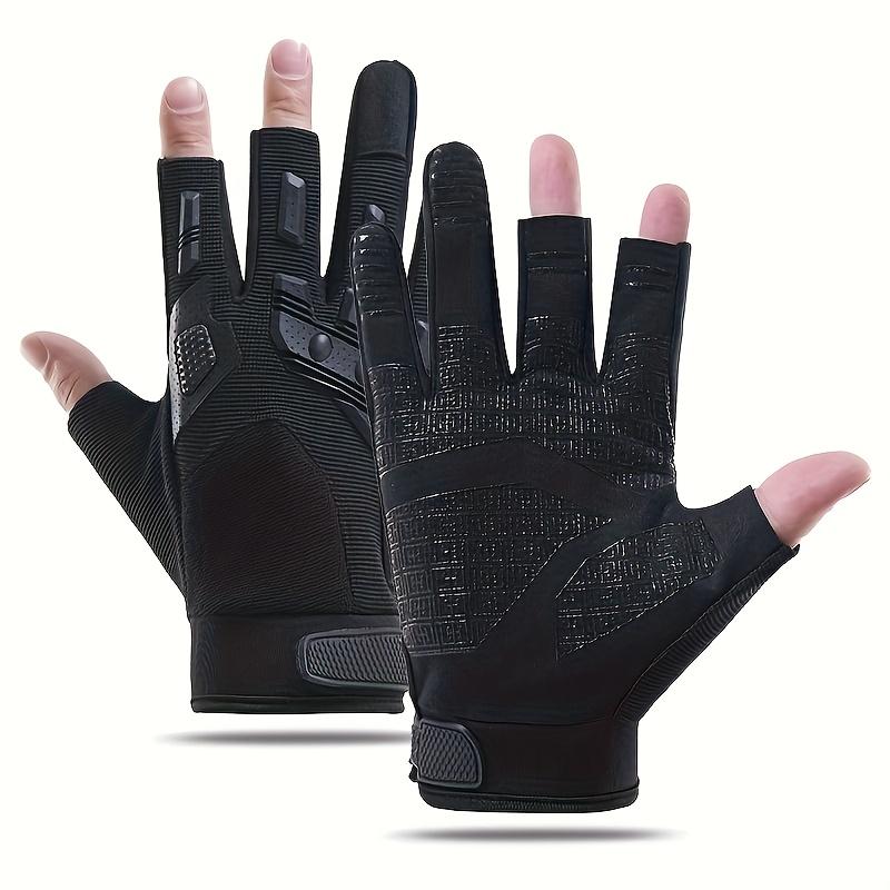 Unisex 3-Finger Open-Tip Outdoor Gloves with Breathable Wear-Resistant Fabric, Non-Slip Flexible Palm Gloves, Multi-Purpose Gloves for Fishing, Cycling, Camping, Daily Work and All Outdoor Lifestyles