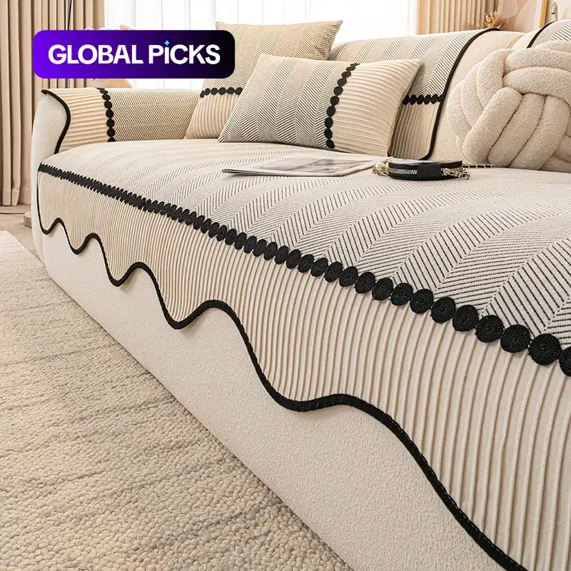 Pet-Friendly Sofa Cover, Striped Multi-Functional Cushion, Suitable for Living Room and Bedroom, Easy to Clean, Washable Couch Slipcover