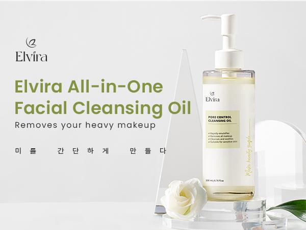 Elvira Pore Control Cleansing Oil Facial Cleanser, Daily Face Wash for Makeup & Blackhead Remover, Deep Cleansing Without Dryness, Fragrance Free & Non-Comedogenic for All Skin Types, 6.76 fl oz Facial Cleansing Comfort Skincare