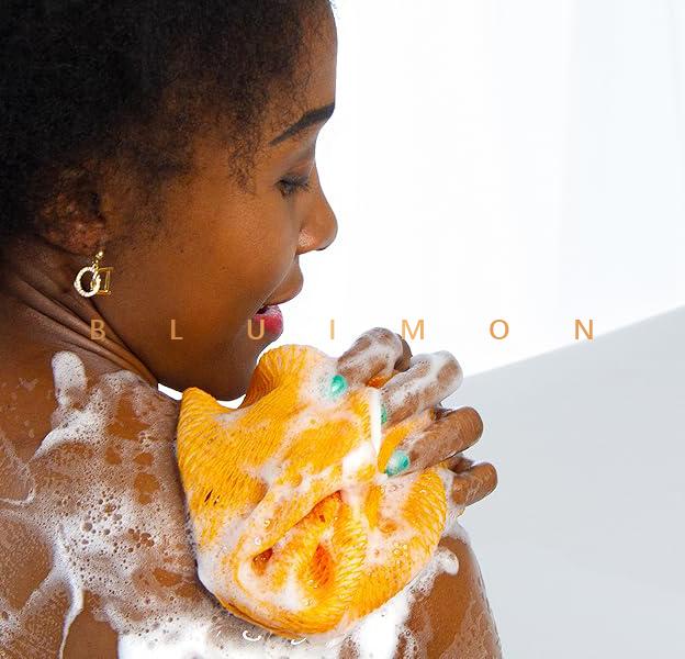 BLUIMON African Exfoliating Net Sponge - 100% Nylon, Ethically Sourced, Soft Knots for Radiant Skin, Quick Drying, Ideal for Travel, Sustainable Beauty Tool BLUIMON African Exfoliating Net Sponge - 100% Nylon, Ethically Sourced, Soft Knots for Radiant Skin, Quick Drying, Ideal for Travel, Sustainable Beauty Tool