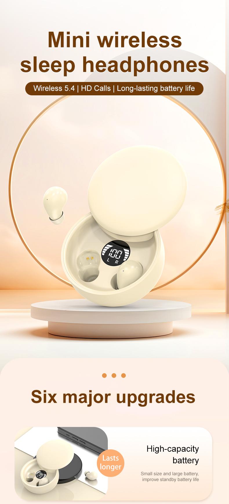 MSHUKCOE Mini Invisible Headphones Bluetooth 5.4 True Wireless In-Ear Earphones sport Audio Earbud audifonos bluetooth wireless headphones noise cancelling headphones gamingheadset