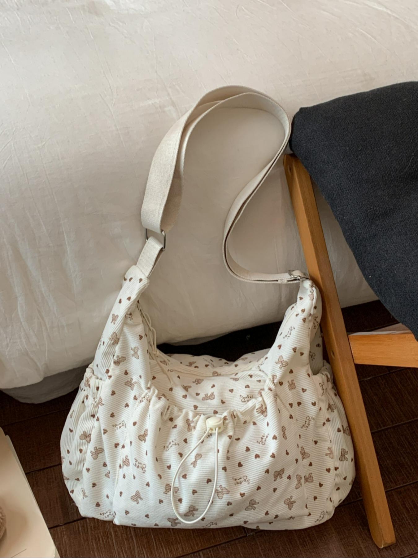 Japanese-style minimalist plaid canvas bag, large capacity, 2025 new autumn/winter casual shoulder/crossbody bag, high-end commuter dumpling bag, zip closure, suitable for campus, workplace, commuting, casual shopping, and everyday accessories.