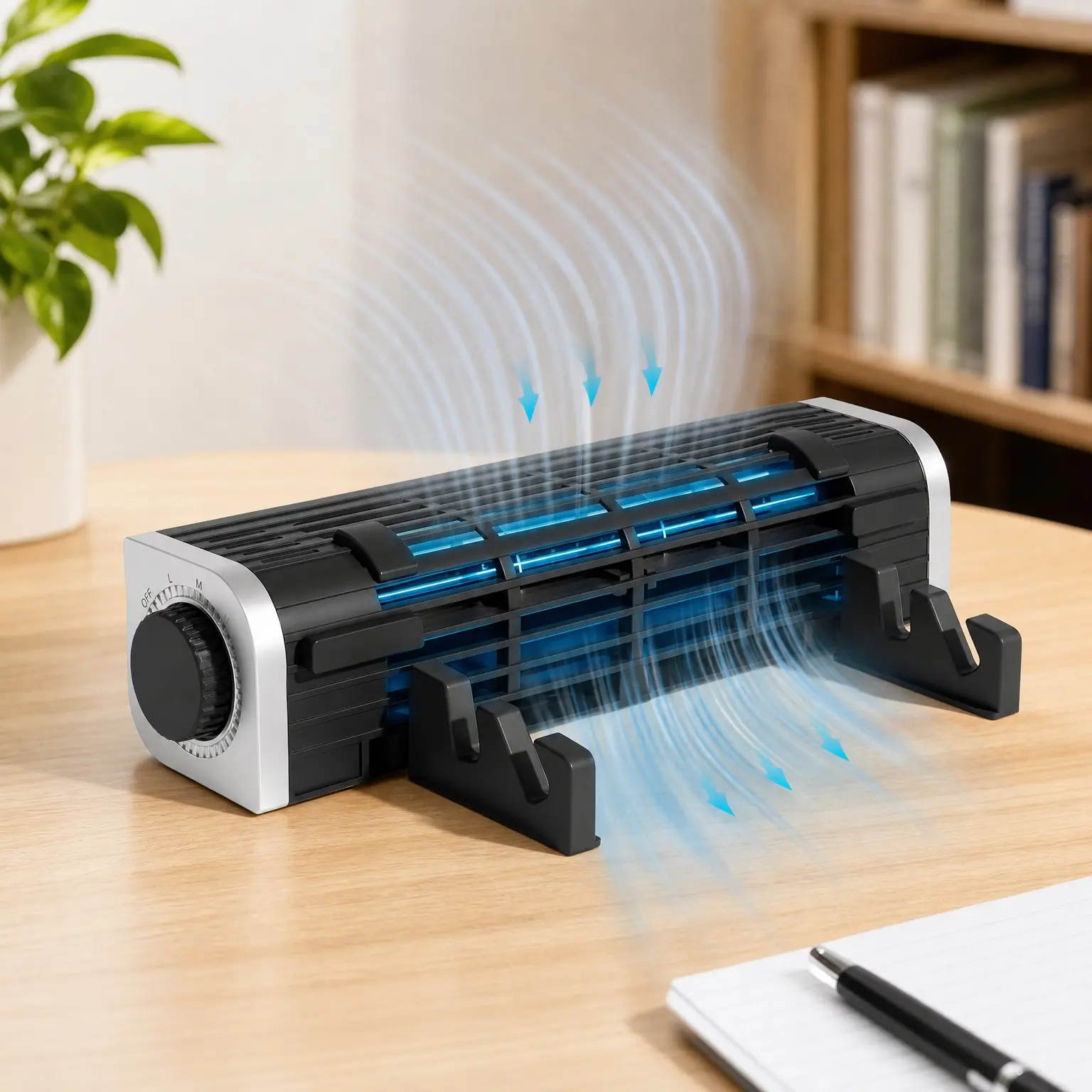 Laptop Cooling Pad with Adjustable Stand, 3-Speed USB Cross-Flow Turbine Fan, Multi-Function Desk Cooler for Laptop Tablet PhoneGift