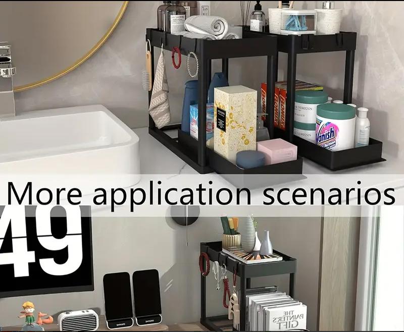 Multi-Purpose Pull-Out Storage Organizers, Under Sink/Cabinet Organizers and Storage for Bathroom & Kitchen