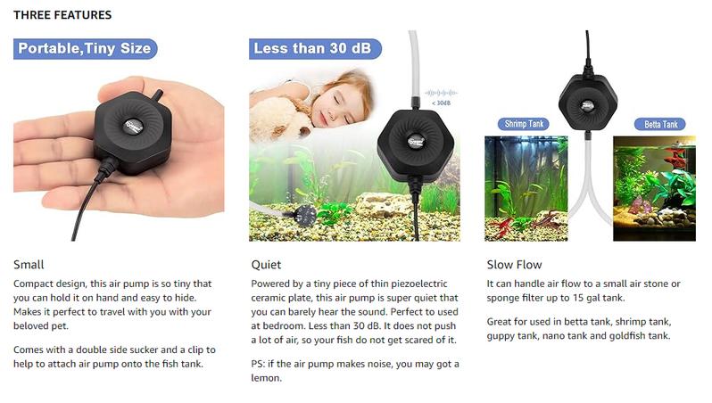 hygger Quiet Mini Small Aquarium Air Pump Betta Fish Tank Bubbler Oxygen Aeration Pump with Air Stone Tubing Suction Cup for 0.5-15 Gal Fish Bowl Aquarium Bubble Tube hygger Quiet Mini Small Aquarium Air Pump Betta Fish Tank Bubbler Oxygen Aeration Pump with Air Stone Tubing Suction Cup for 0.5-15 Gal Fish Bowl Aquarium Bubble Tube