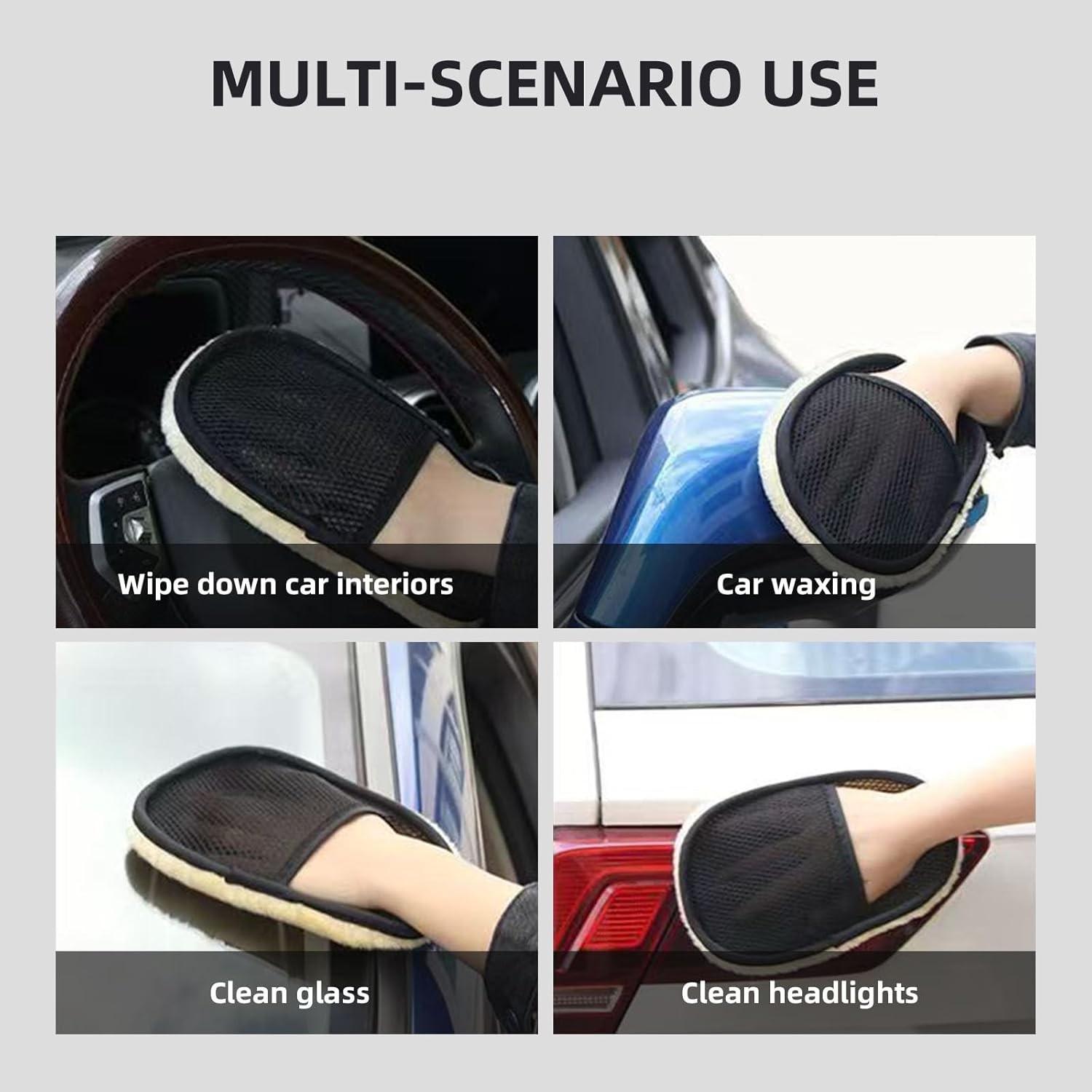 Car Cleaning Woolen Glove, Thickened Single Side, Imported Bear Paw Cloth, Home Cleaning Gloves, Dusting Cloth, Mimic Wool Gloves