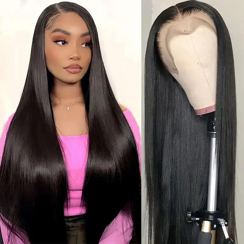 DLB 28-Inch Blonde 13x4 Lace Front Synthetic Wig, Long Straight Full Wig for Black Women, Heat Resistant, Natural Volume, Mocha Water Wave, Daily Use, Synthetic Wigs Glueless Wig