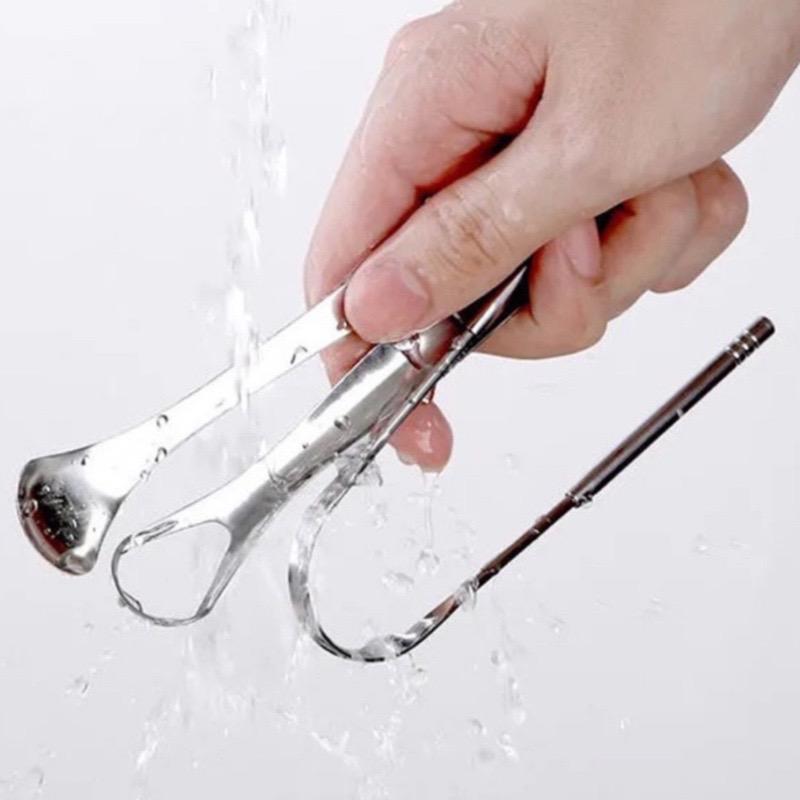 Stainless Steel Tongue Scraper Set, Tongue Cleaning Tool, Oral Care Tool for Men & Women, Daily Oral Care Products