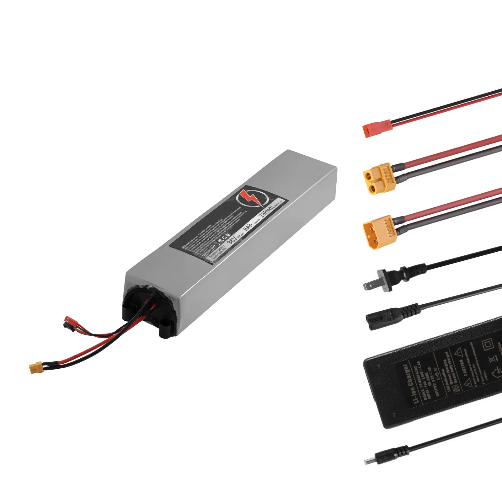 36V Scooter Battery Pack, 8Ah, 8000mAh Lithium Battery Replacement with 30A BMS, Charger, 500+ Cycles, Compatible with 1440W Motors, for Imitation M365 Electric Scooters, Without Communication