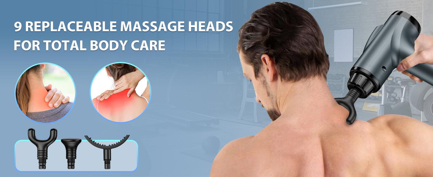 30 Speed Deep Tissue Massage Gun (M68-7) - 9 Heads for Knee Foot Neck Back, Massage Device for Pain Relief & Recovery, Perfect Gift