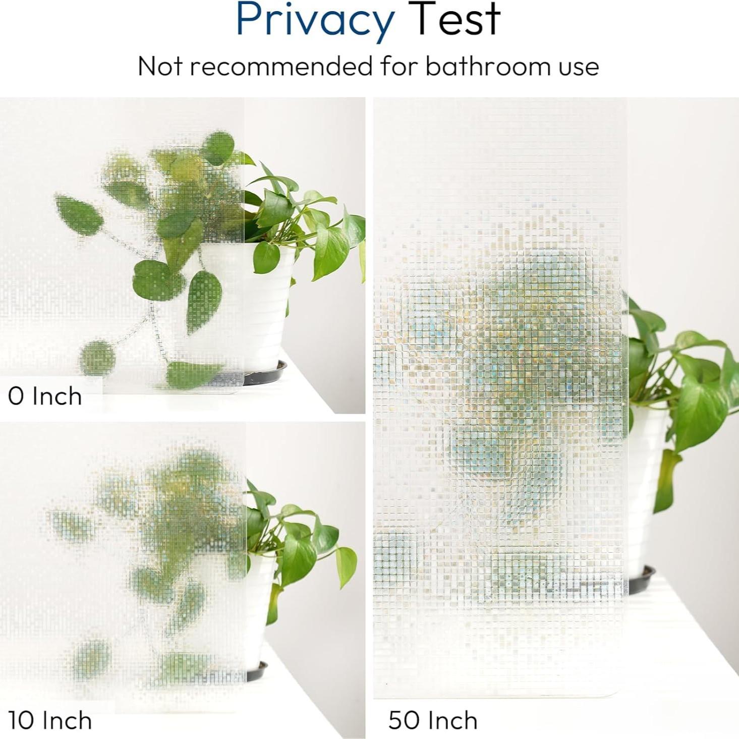 Window Privacy Film Stained Glass, Mosaic Rainbow Decorative Cling, Removable Static Tint, UV Blocking, Non-Adhesive for Home