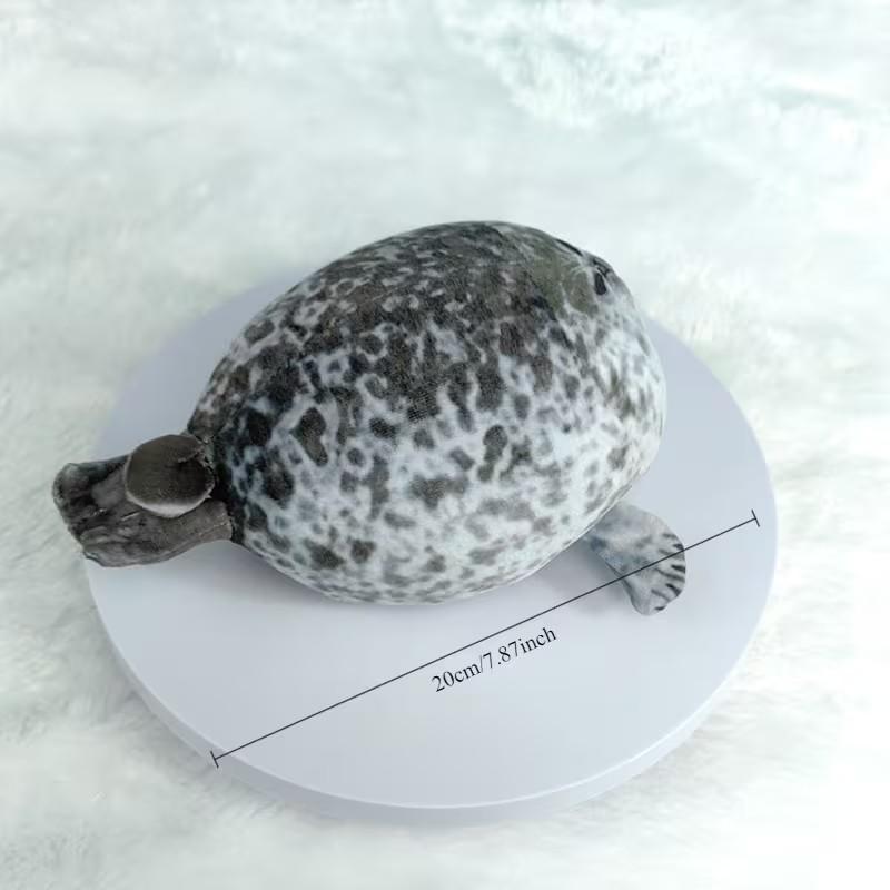 Cute Seal Plush Toy, Soft Plush Seal Ocean Theme Party Gift, Lazy Pose Stuffed Animal with Smooth Fins, Ideal for Baby Room Hugging/soothing Sensory Play