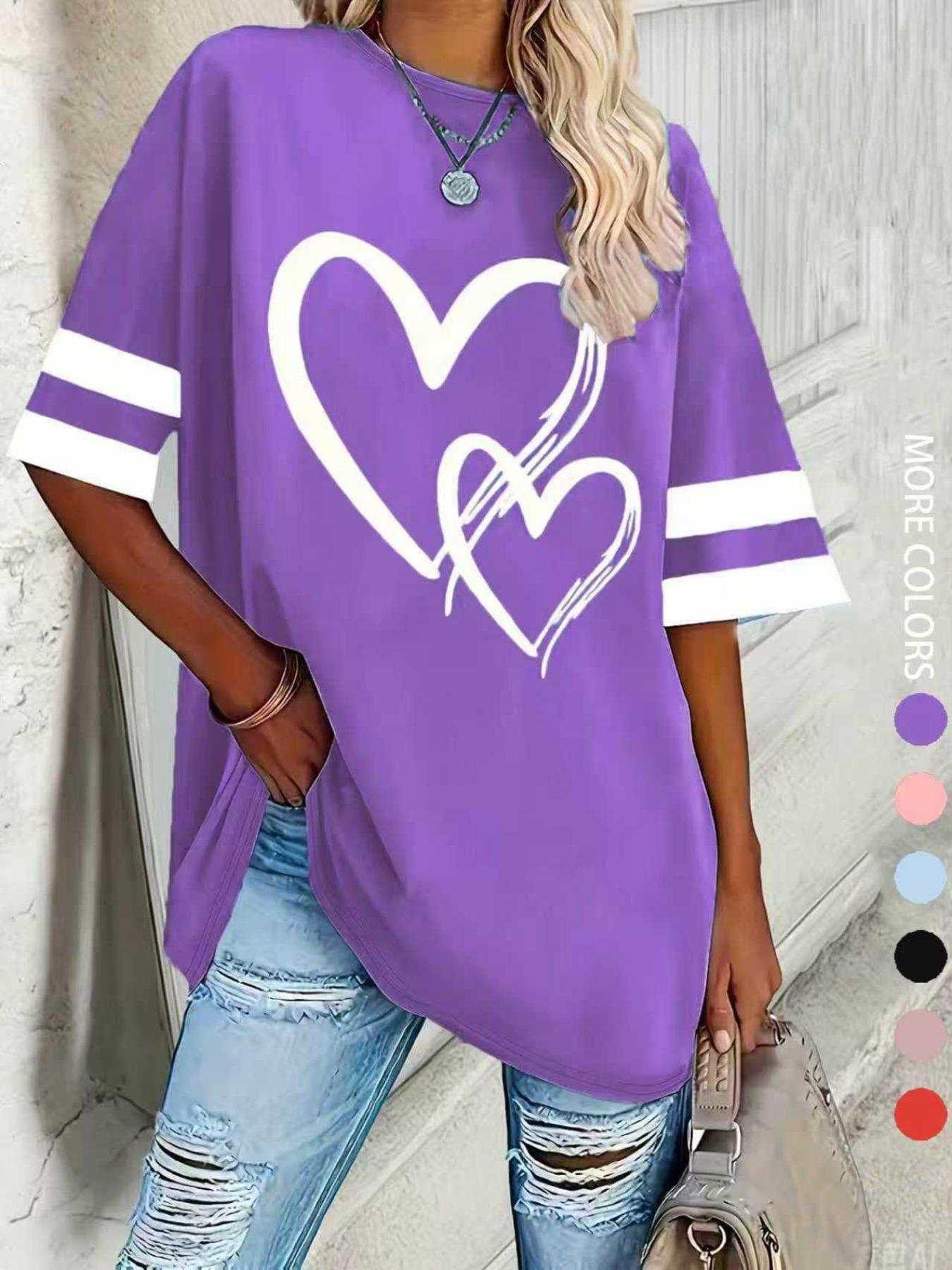 Women's Casual Round Neck Half Sleeve T-Shirt Geometric, Comfortable Loose Fit Baseball Top, Fashion Versatile Daily Wear, All Seasons