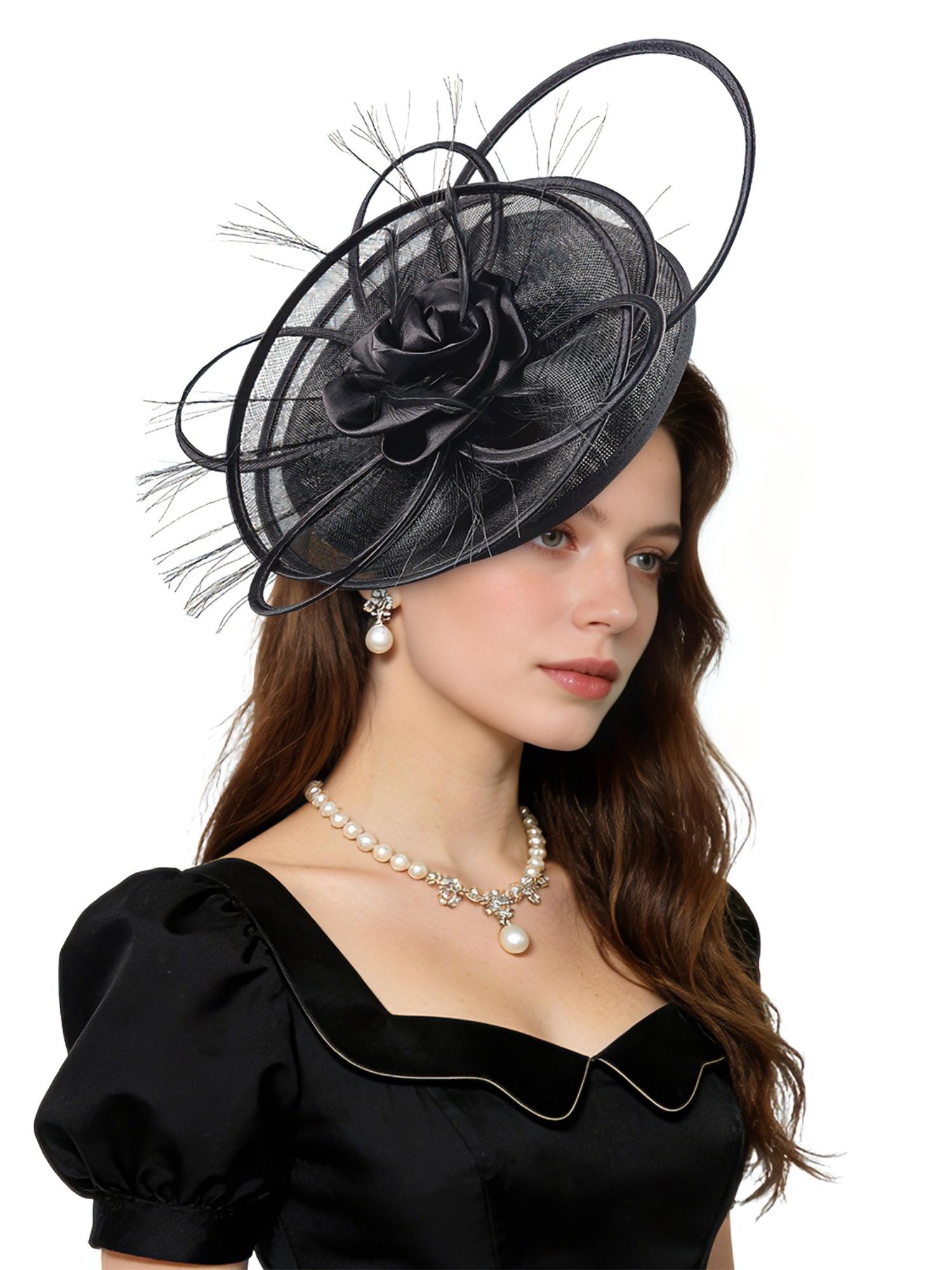 Women's Novelty Fascinator with Headband for Derby Parties and Stage Performances, Elegant and Eye-Catching Hair Accessory