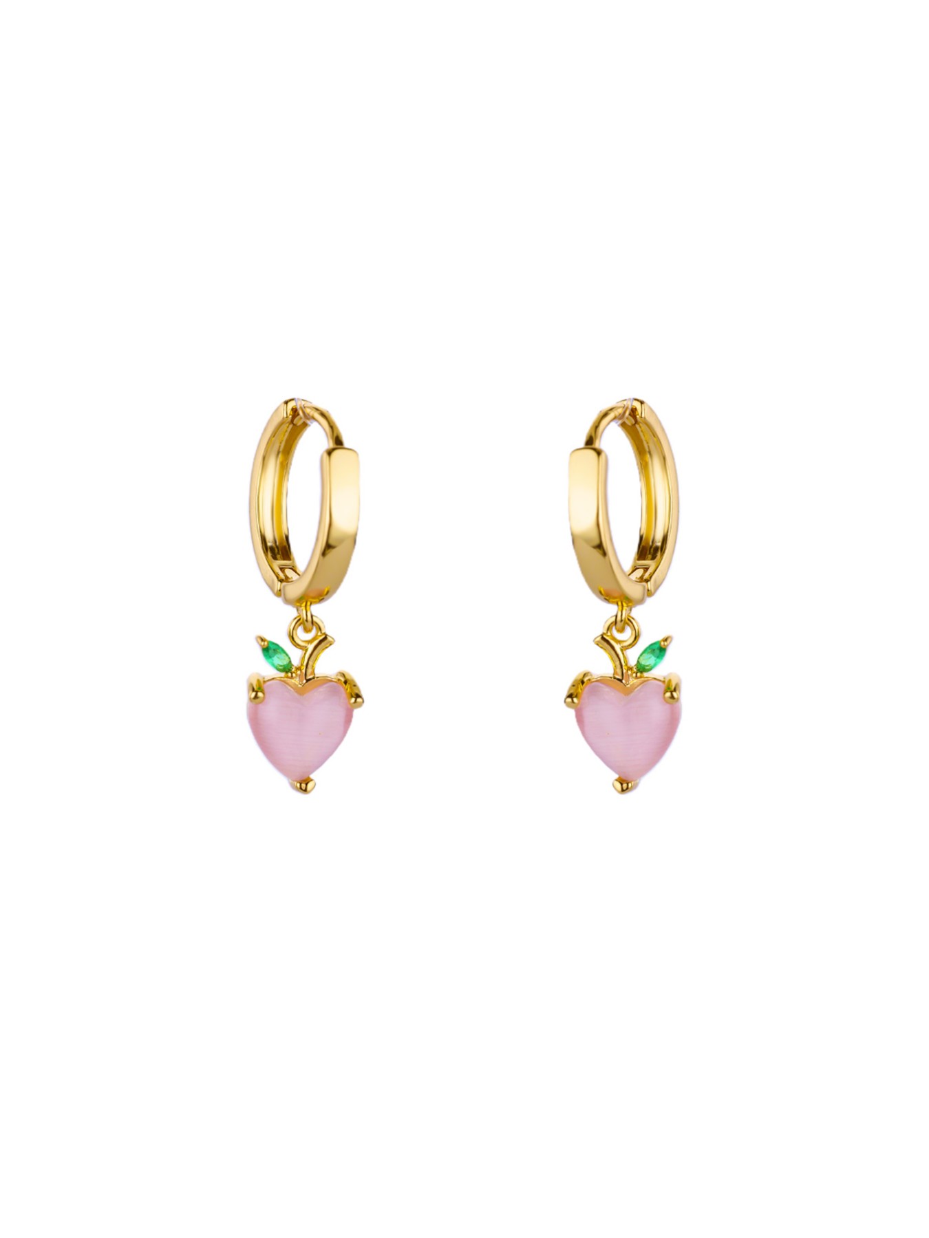 1 Pair Pink Opal Heart Earrings for Women Gold Color Small Hoop Earrings Hypoallergenic Waterproof Jewelry,Perfect Gifts for Birthday,Party,Wedding,Anniversary,Mother's Day,Vacation,Daily