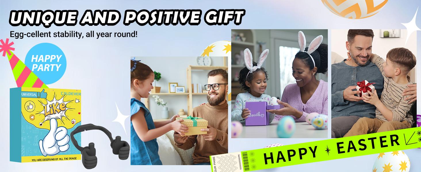 CALDEVER Cell Phone Stand Thumbs Up Easter Basket Stuffers for Teens Boys Girls Kids: Upgrade Adjustable Lazy Cell Phone Holder for Desk Cool Gadgets Fun Easter Gifts for Adults Men Women Teenagers