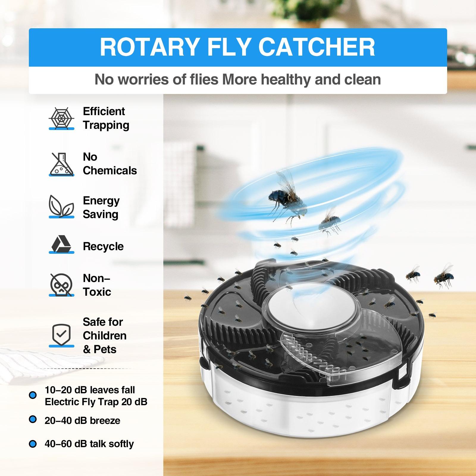 Automatic Electric Fly Trap Indoor Flying Insect Catcher, Efficient Pest Control Tool for Gnats Mosquitoes, Plug-in Bug Repellent Device, Practical Insect Trapper Suitable for Household Rooms, Outdoor Patios and Ranch Farm Daily Insect Removal
