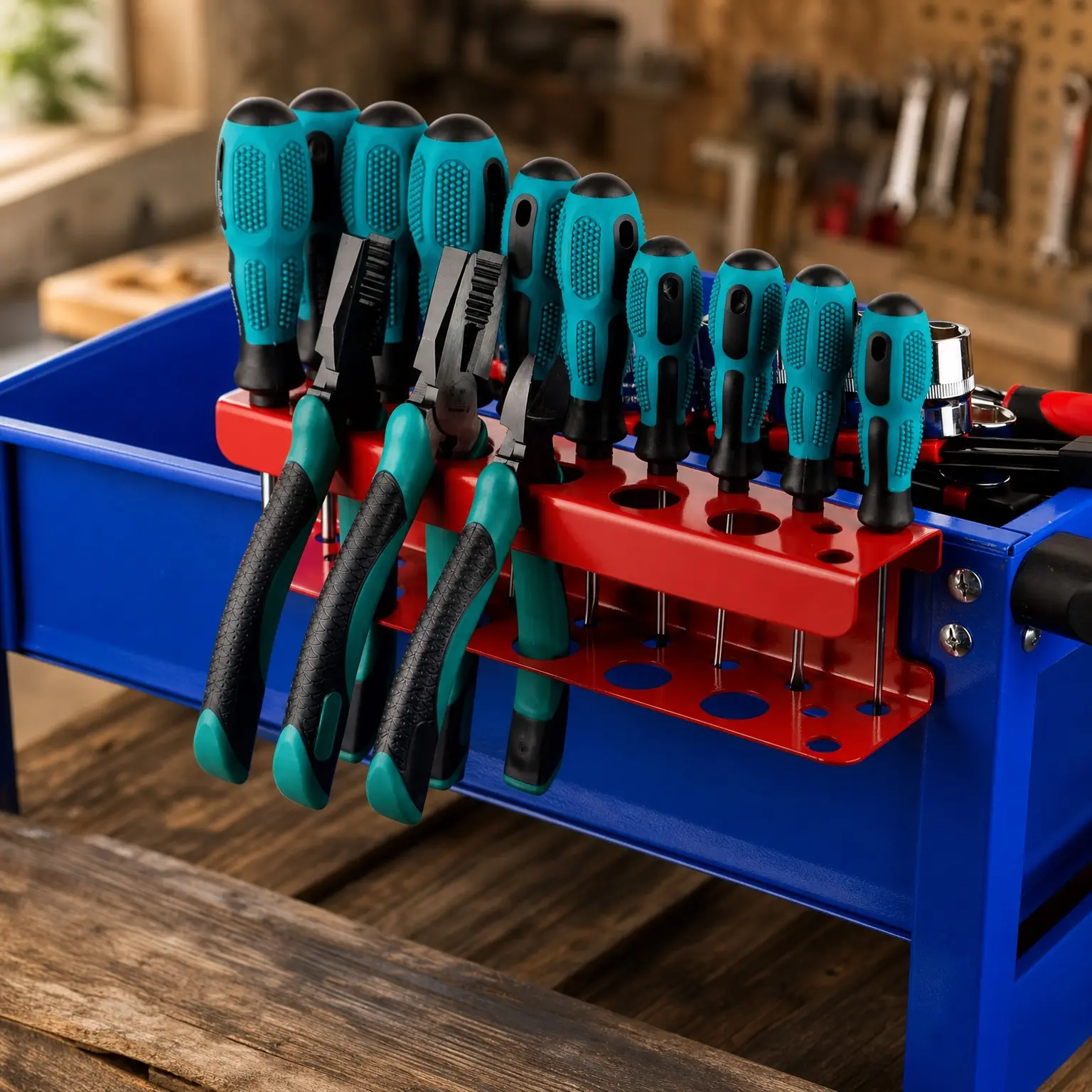 Magnetic Screwdriver Holder, Heavy Duty Metal Tool Organizer Rack, Wall Mount Garage Storage for Screwdrivers, Pliers, Shears, Tool Cart, Pegboards, WorkbenchGift