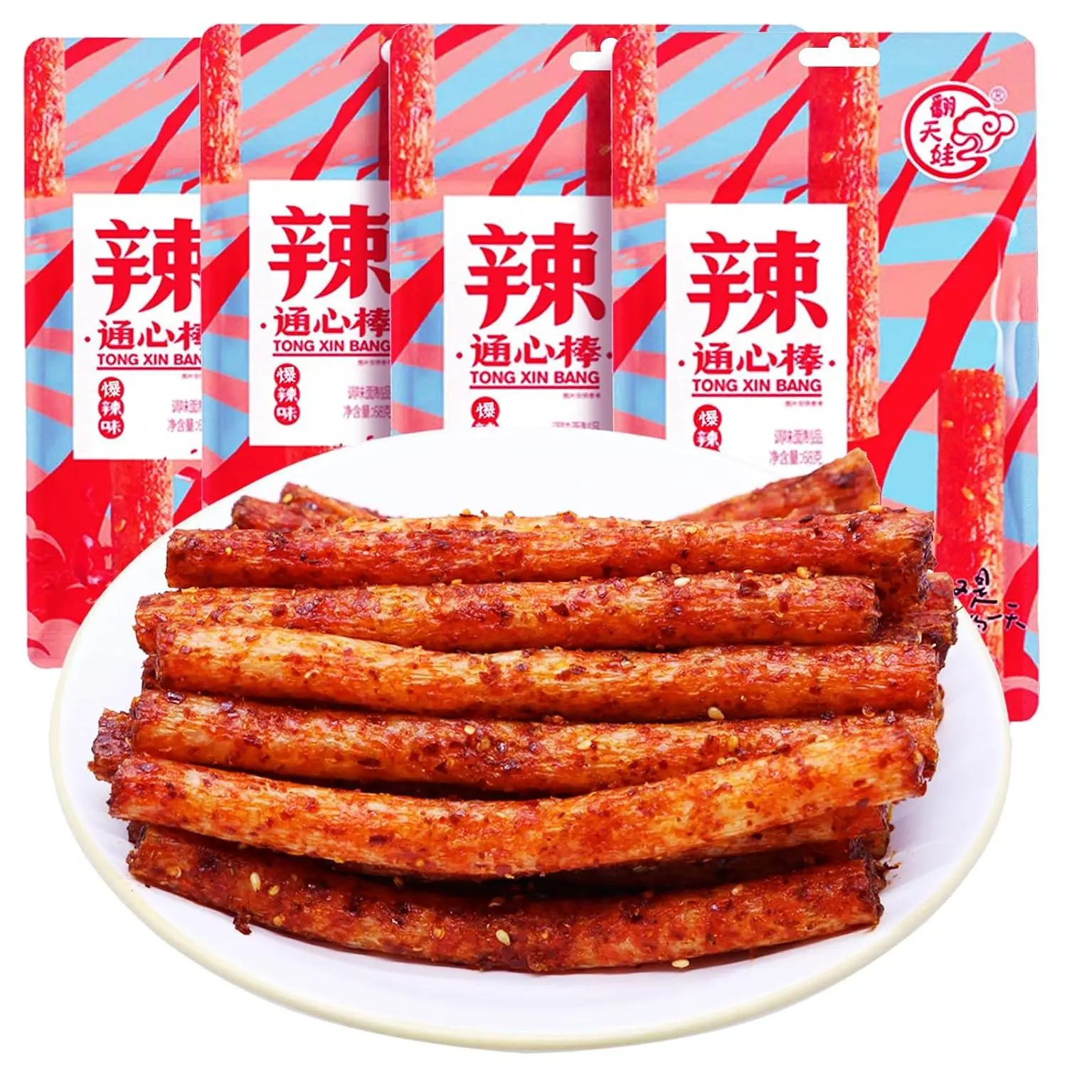 4 Packs Latiao Spicy Strips, Chinese Special Spicy Snacks, Classic Casual Snacks, 68g / 2.39oz per Pack, Medium to Extra Spicy, Plant-Based Gluten-Free #spicy lover #very spicy #chinese special classic spicy snacks