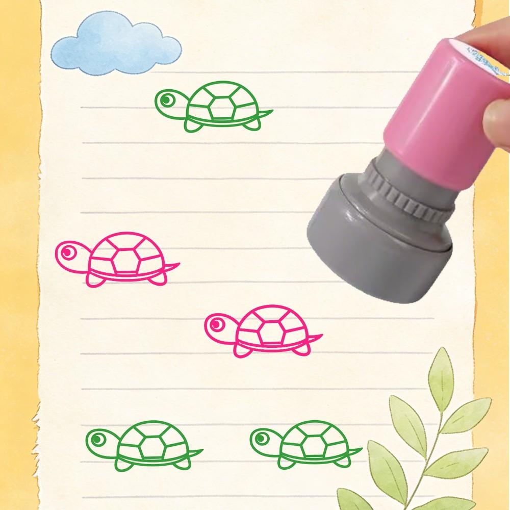 Turtle Pattern Handmade Stamps for Scrapbooking, Classroom Activities, Teacher Rewards, Fun Marking Stamps, Round Press-On Stamps