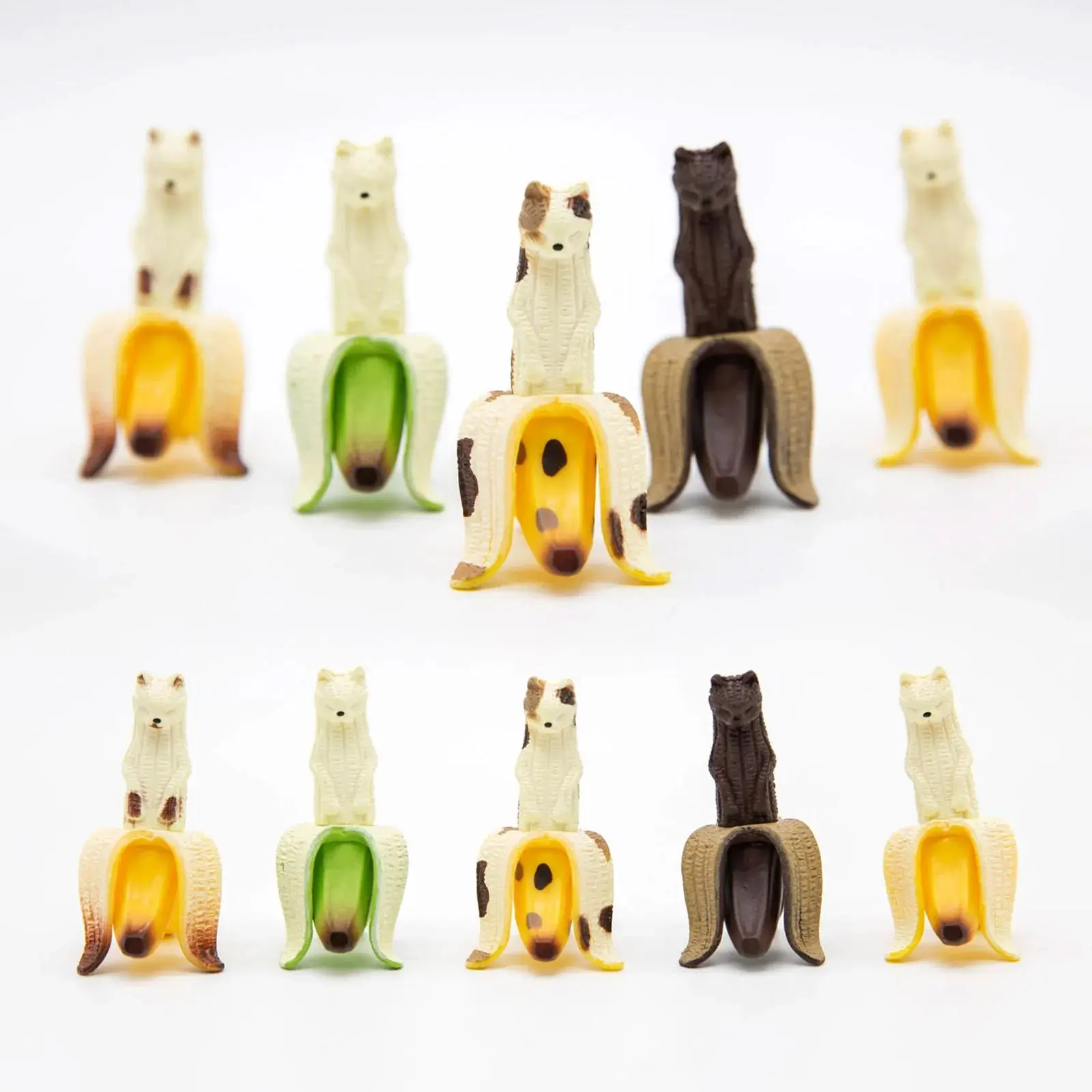 Gacha Capsule Toys Peeled Banana Cats Figures Creative Kitten Mini Model Table Ornaments Children Birthday Gifts