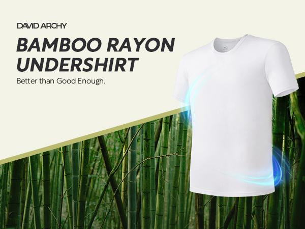 DAVID ARCHY Men's Undershirt Bamboo Rayon Moisture-Wicking T-Shirts Stretch Crewneck Tees for Men, 3 Pack , Gift Sets for Boyfriend