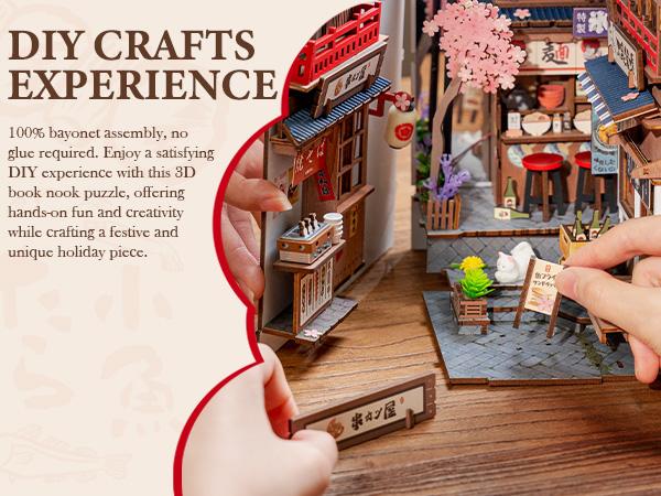 Rolife Book Nook Kit DIY Miniature House Kit for Adults 3D Wooden Puzzle Bookends Bookshelf Diorama Insert Dollhouse Creative Decorative Unique Gifts for Teens and Beginners (Sakura Wine Alley) Rolife Book Nook Kit DIY Miniature House Kit for Adults 3D Wooden Puzzle Bookends Bookshelf Diorama Insert Dollhouse Creative Decorative Unique Gifts for Teens and Beginners (Sakura Wine Alley)