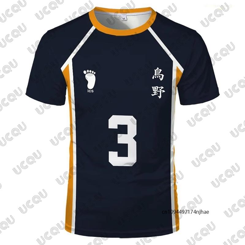 Anime Haikyuu Role Play Jersey Men's Tshirt Karasuno High School Volleyball Club Hinata Shoyo Kageyama Sports Tee Kids/Adult Top