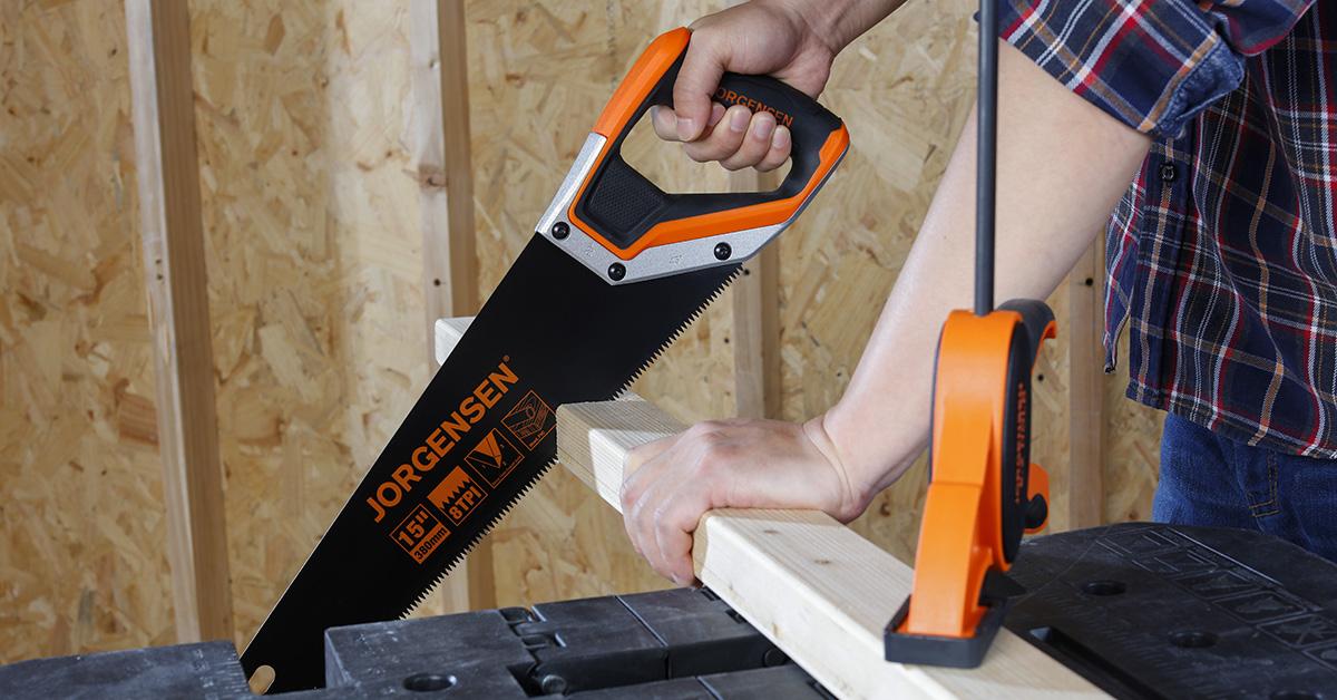 #JumpstartSale JORGENSEN 15” Hand Saw, Black Coated Coarse Handsaw 8TPI for Wood Cutting, Ergonomic Non-Slip Aluminum Handle for Sawing, Trimming, Gardening, Pruning, PVC