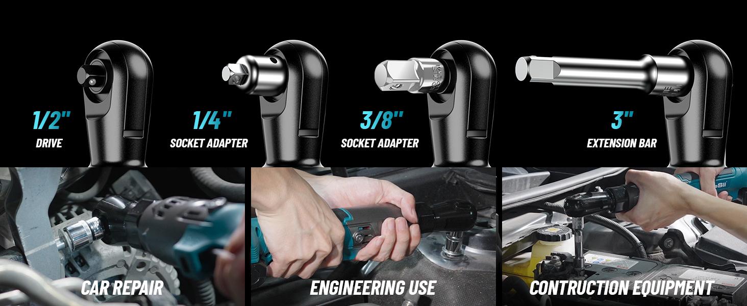 Seesii 1/2" Cordless Ratchet Wrench,66Ft-lbs Torque, Electric Brushless Ratchet Wrench w/ 2 Batteries, Variable Speed Trigger, 8 Sockets, 1/4" & 3/8" Adapter, 3" Extension Bar, RT600C Black Friday Deals