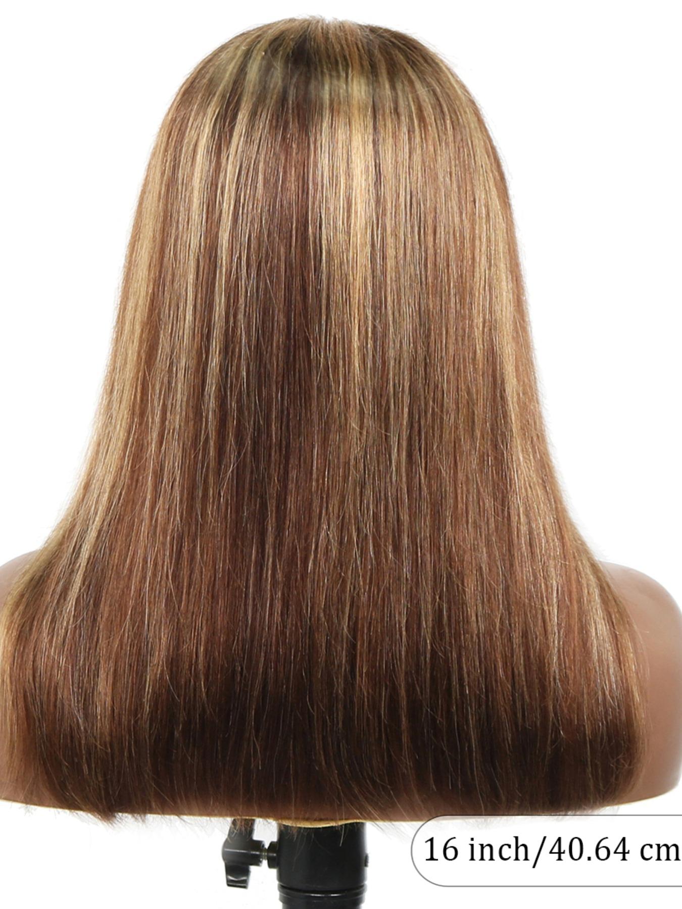 4x4 Straight Lace Closure Human Hair Wig, 10-16 Inch Short Bob, Transparent Lace Part, Natural, Pre-Pulled Hairline, Multiple Colors Available