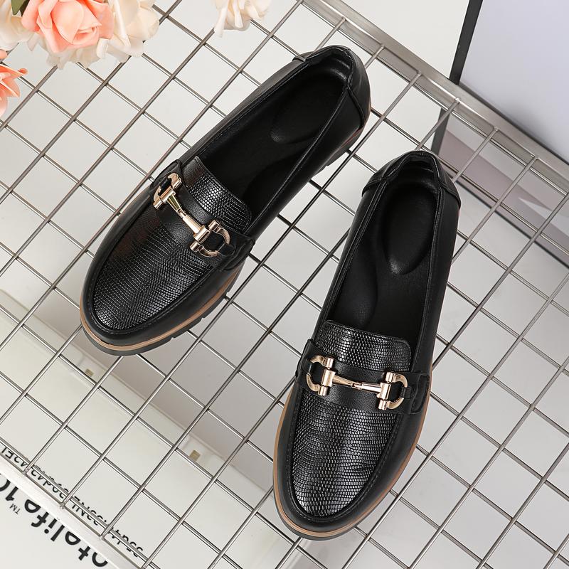Women's Fashionable  PU leather shoes Solid Color Slip on Loafers, Casual Comfortable Shoes for Daily Wear, Lightweight Breathable Shoes for All Seasons, Girl
