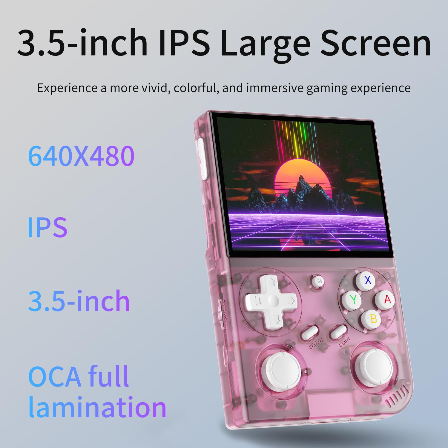 G350 Retro Handheld Game Console 3.5 Inch IPS Screen Linux System 64G TF Card Preloaded Game Console 3200mAh Battery