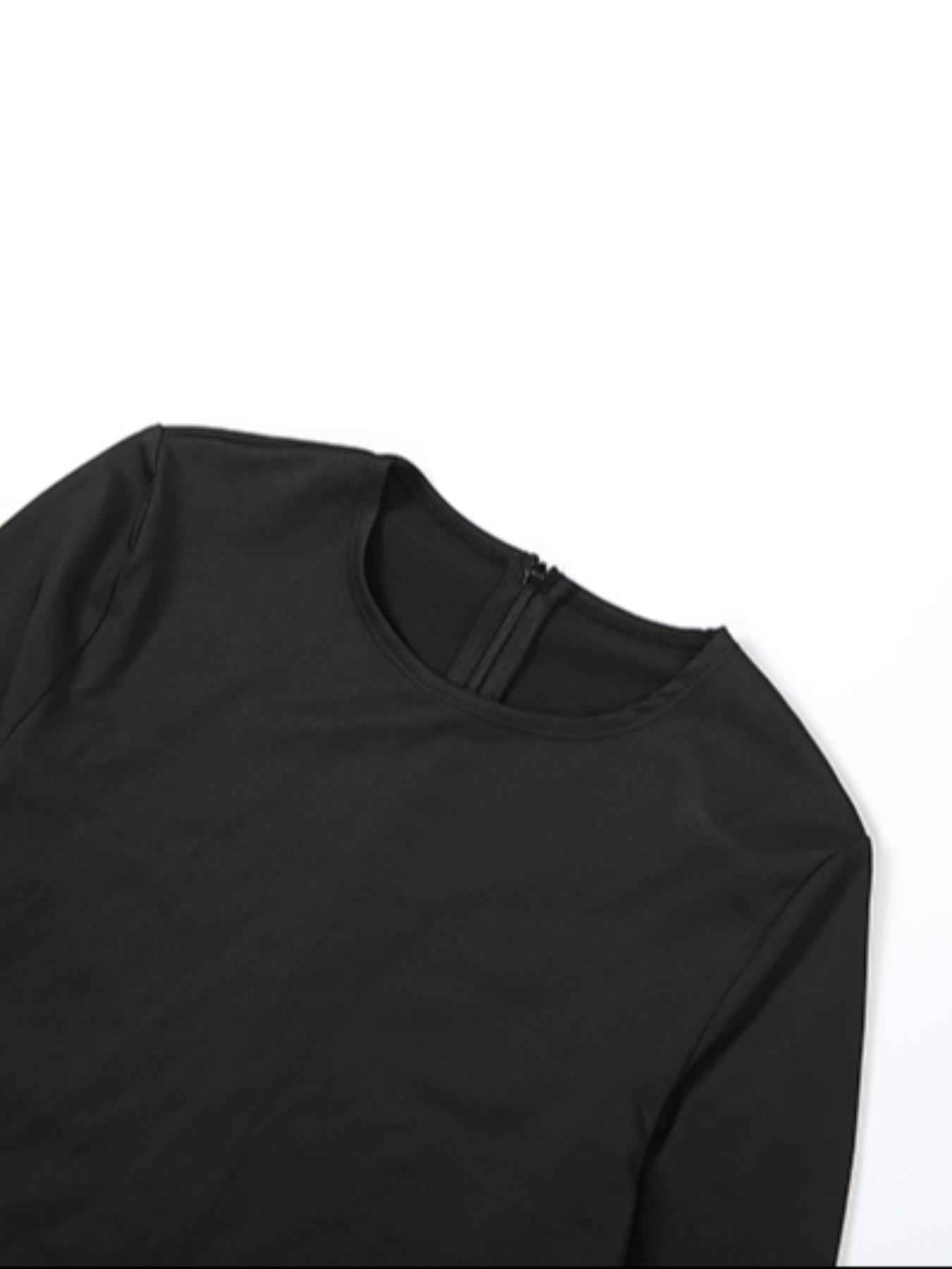 Women's New Fashion Sexy Hollow Out Tie Waist Bodycon Long Romper Jumpsuit, Tight-Fitting Plain Fabric, Fall & Winter Style