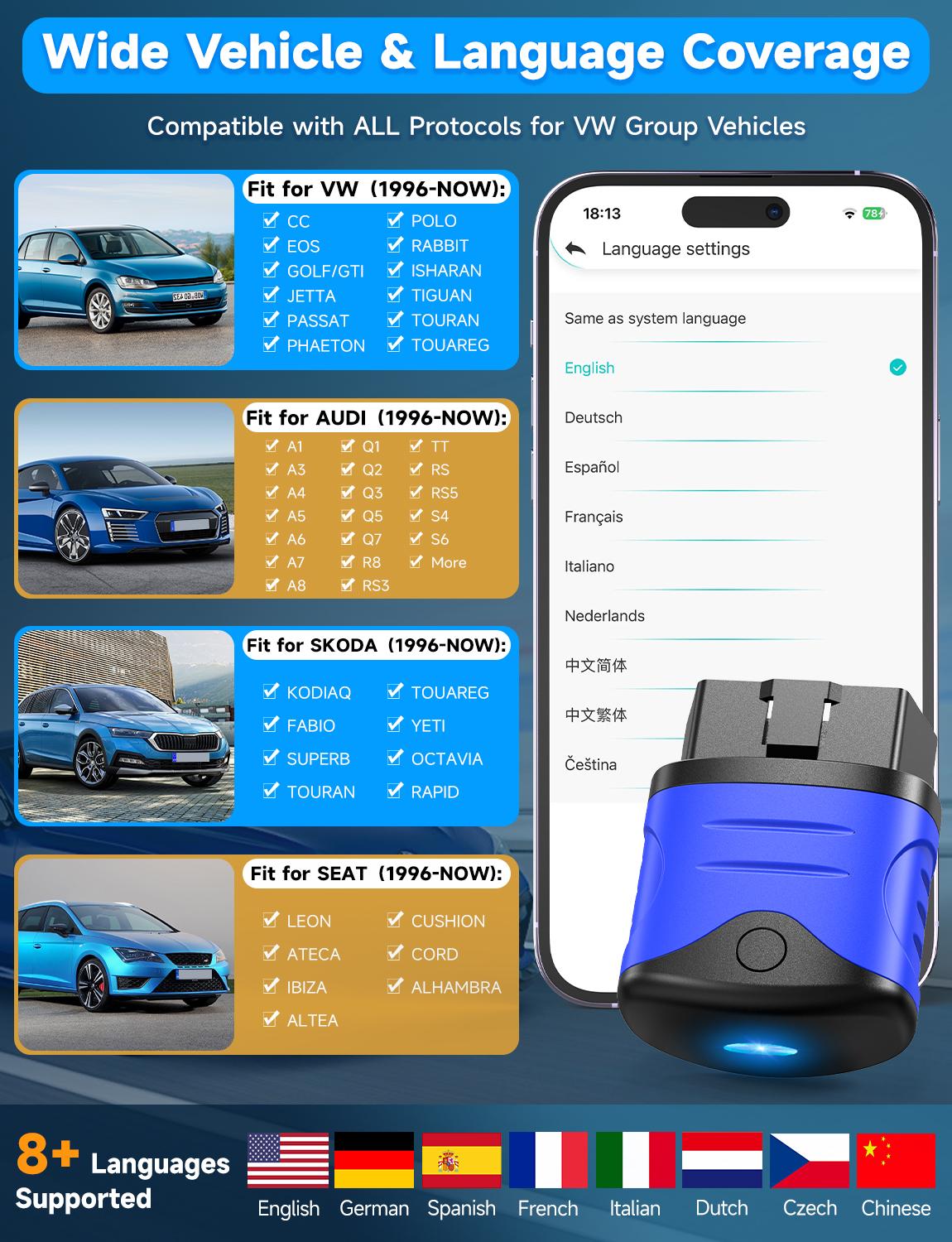 2024 AUTOPHIX 3310 Full system OBD2 scanner code reader for Volkswagen/Audi/Skoda /SEAT diagnostic tools Engine Check Lifetime Free Updates