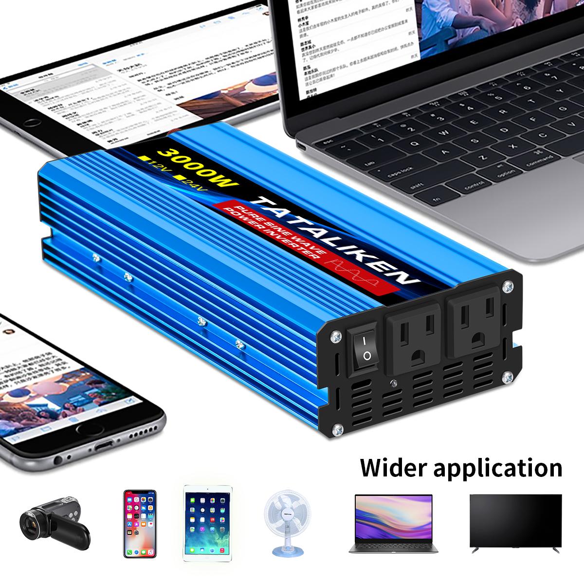 TATALIKEN Pure Sine Wave Portable Off Grid Inverter 1000W/2200W 