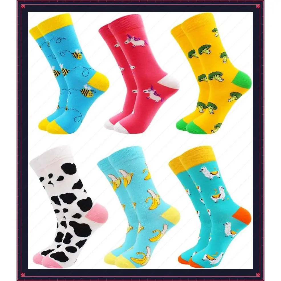 Women Fun Socks， Colorful Crazy Cool Funny Socks， Pattern Funky Novelty Socks Size 9-11Gift