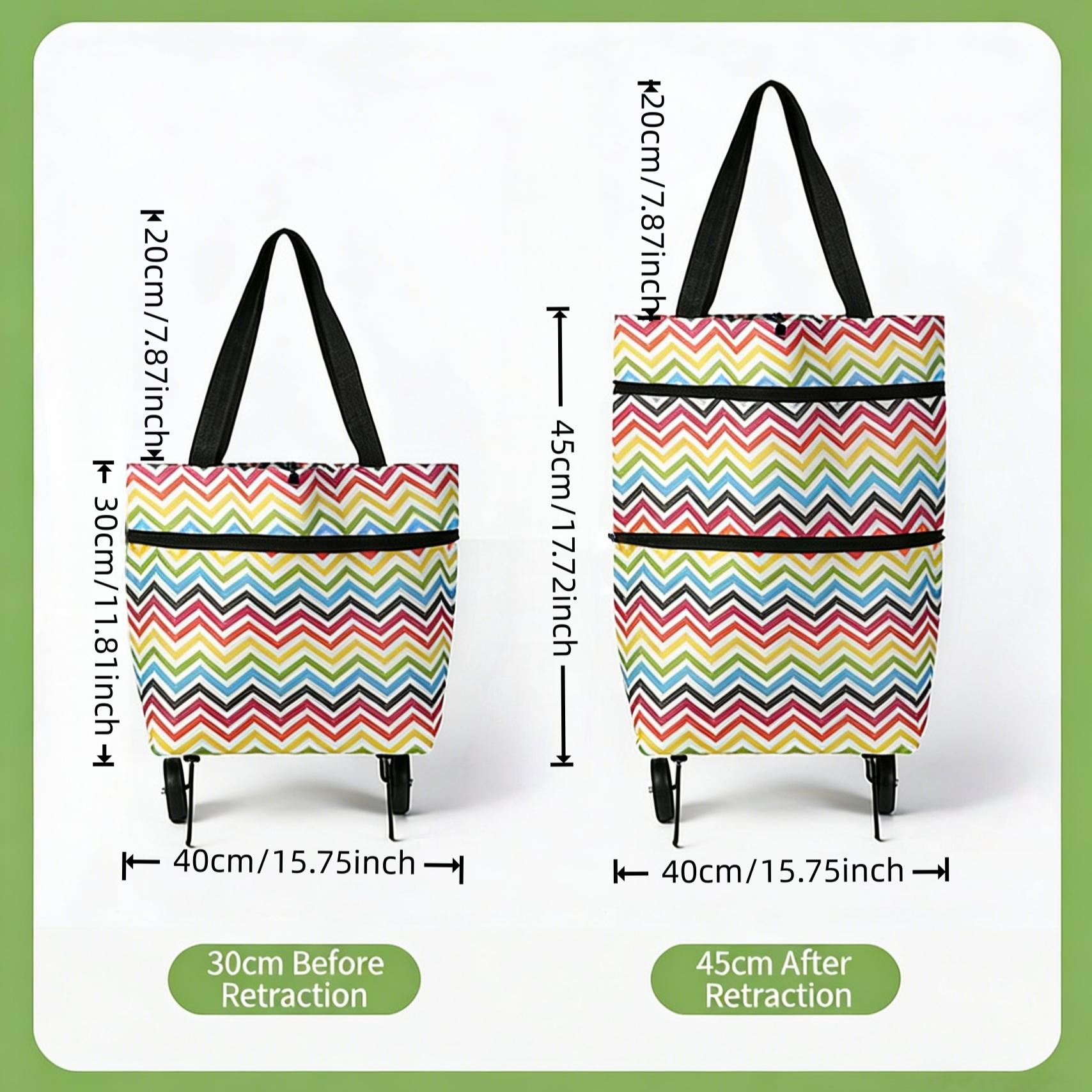 Dual-Use Shopping Bag, Convertible Rolling Cart, Foldable Grocery Carrier, Hands-Free Shopping Tool, Multifunctional Portable Trolley