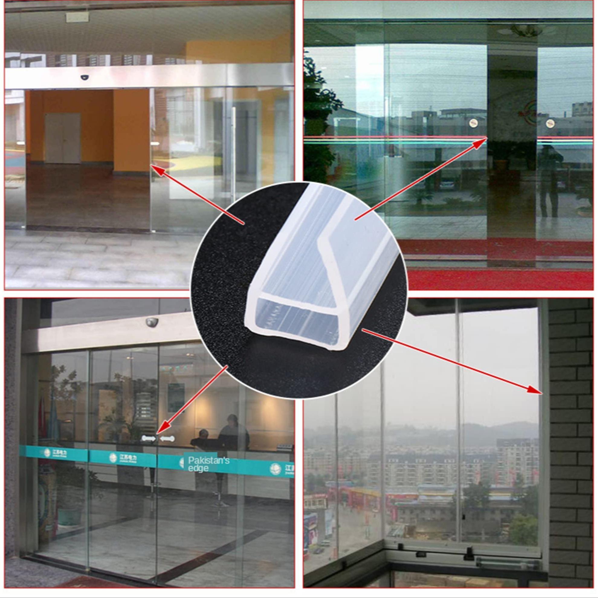 78.74 Inch H/f/u Type Sealing Strip for 8mm Glass Door, Glass Shower Door Bottom Seal, Shower Stall Windproof Seal, Office Balcony Window Sealing Tape, No Glue Needed