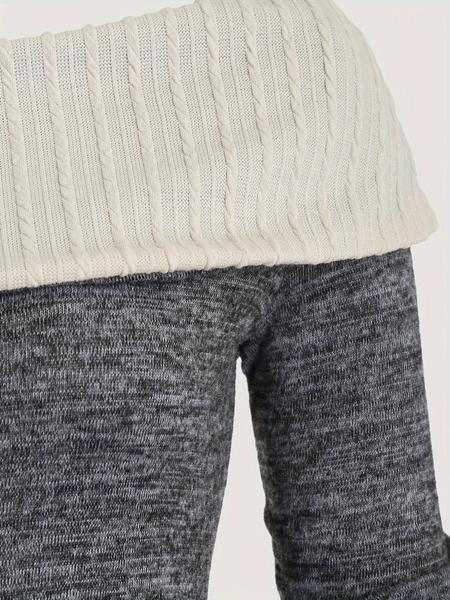 Women's Colorblock Lace Up Off Shoulder Dress, Casual Grommet Eyelet Long Sleeve A Line Dress for Fall & Winter, Women's Clothing for Daily Wear